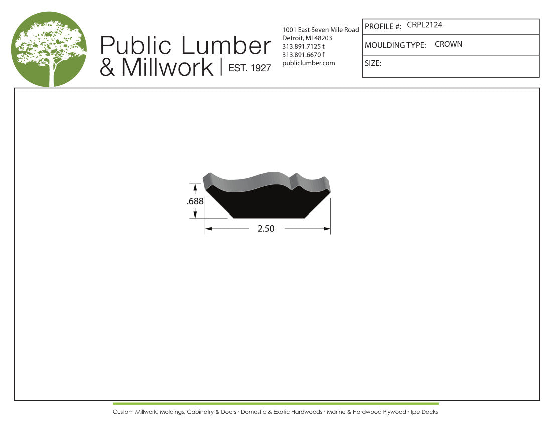 11/16"x2-1/2" Crown CRPL2124