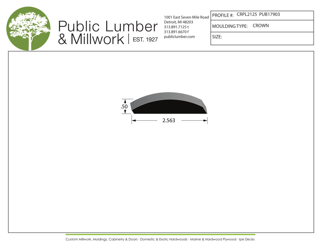 1/2"x2-1/2" Crown CRPL2125