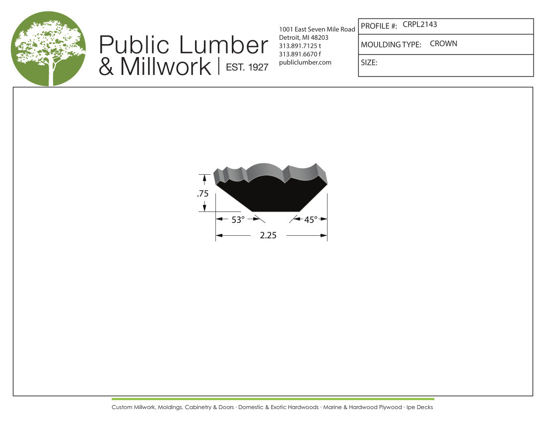 3/4"x2-1/4" Crown CRPL2143