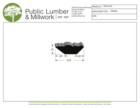 3/4"x2-1/4" Crown CRPL2143
