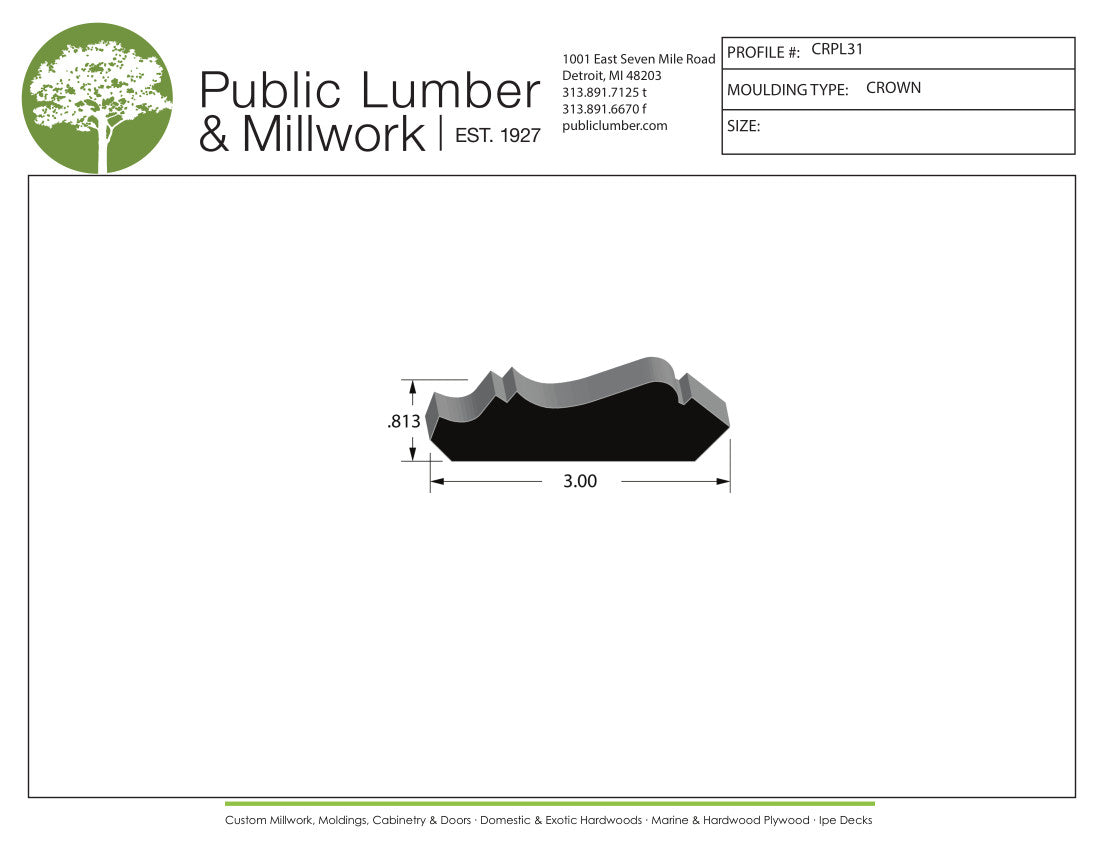 13/16"x3" Crown CRPL31