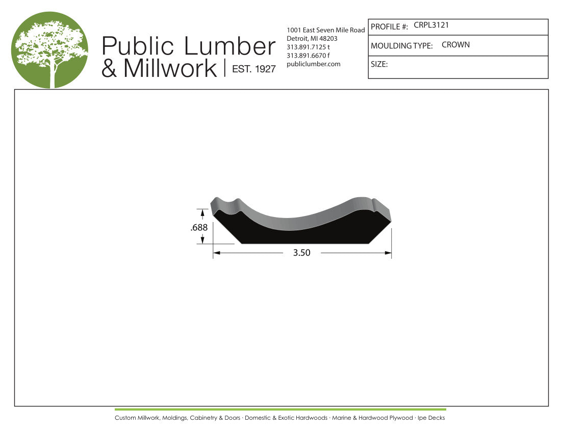 11/16"x3-1/2" Crown CRPL3121