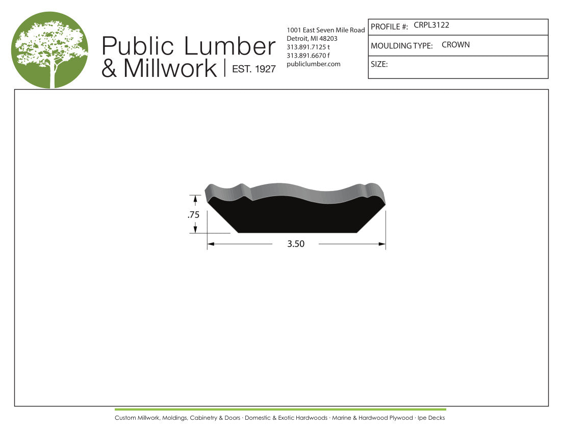 3/4"x3-1/2" Crown CRPL3122