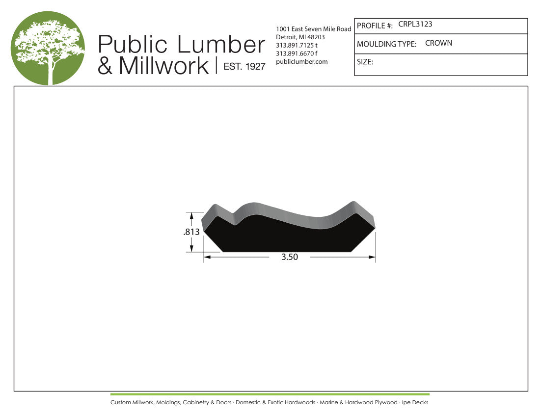 13/16"x3-1/2" Crown CRPL3123