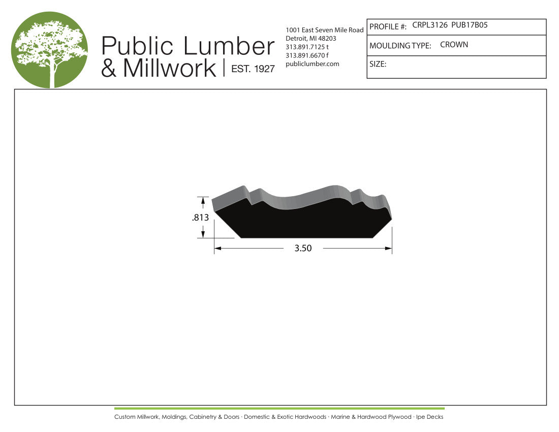 13/16"x3-1/2" Crown CRPL3126
