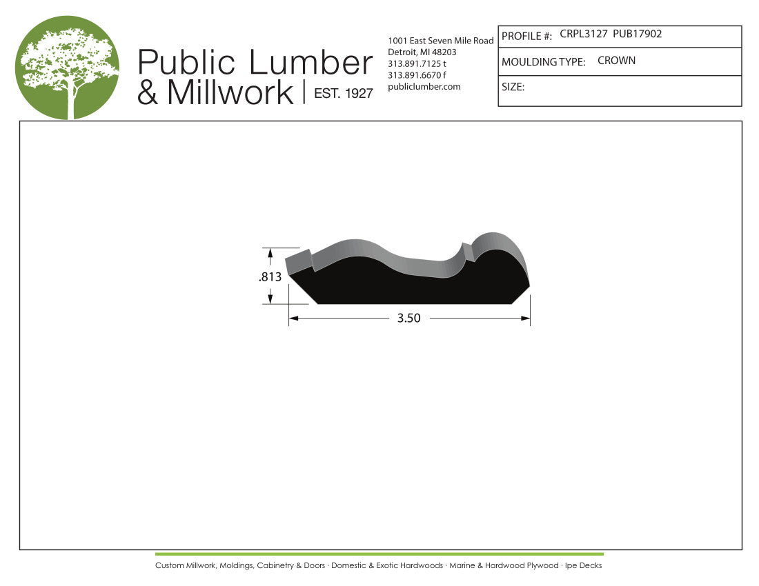 13/16"x3-1/2" Crown CRPL3127