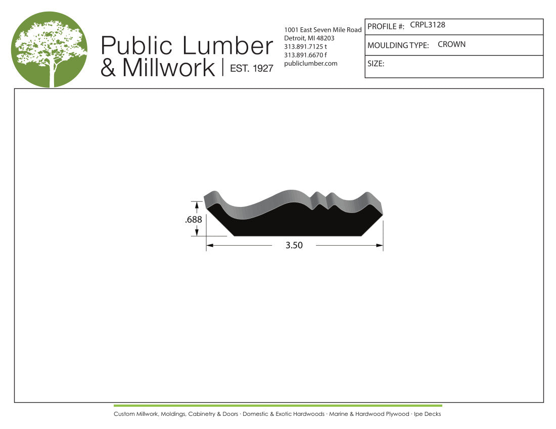 11/16"x3-1/2" Crown CRPL3128