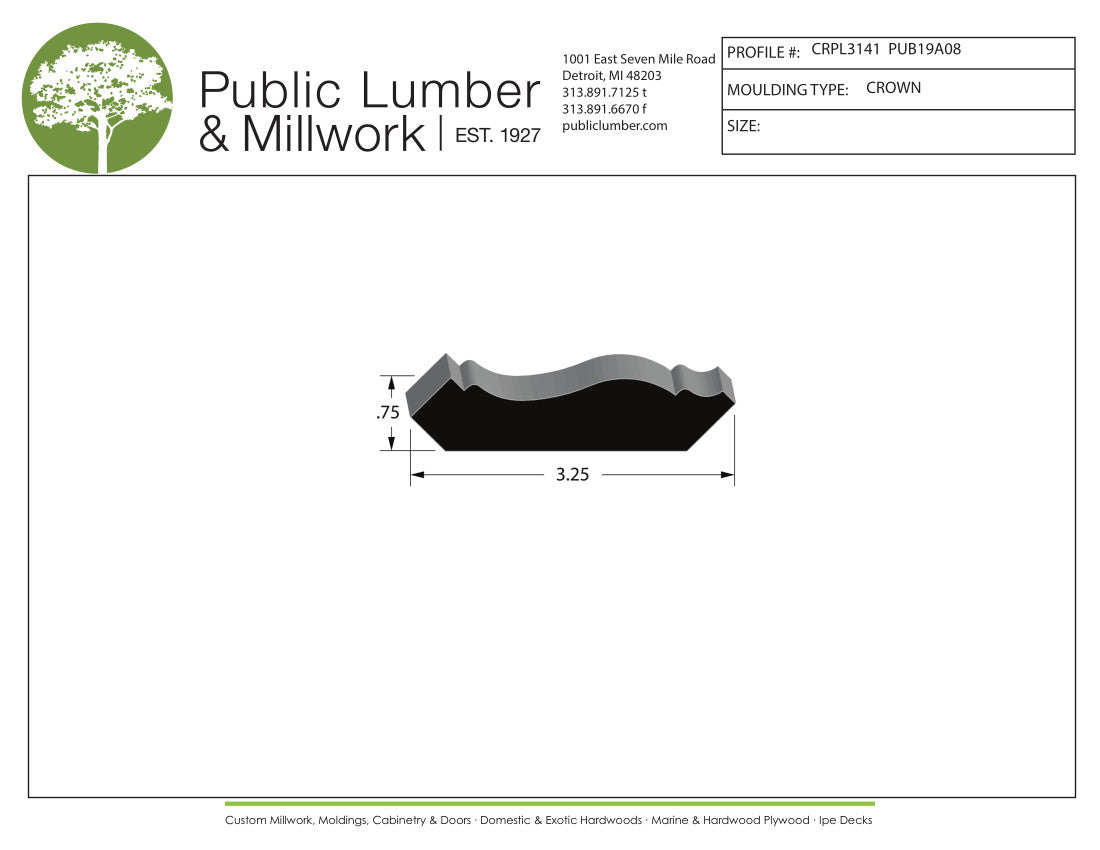 3/4"x3-1/4" Crown CRPL3141
