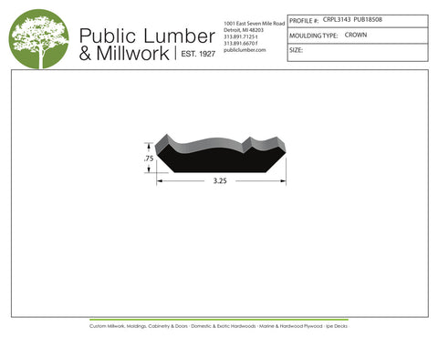 3/4"x3-1/4" Crown CRPL3143