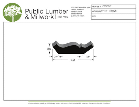 13/16"x3-1/4" Crown CRPL3147
