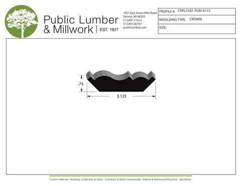 3/4"x3-1/8" Crown CRPL3182