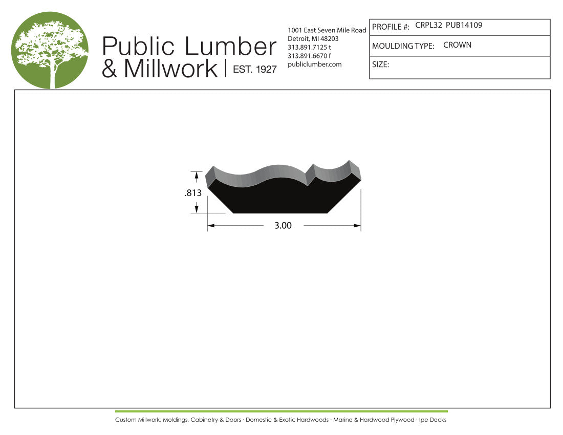 13/16"x3" Crown CRPL32
