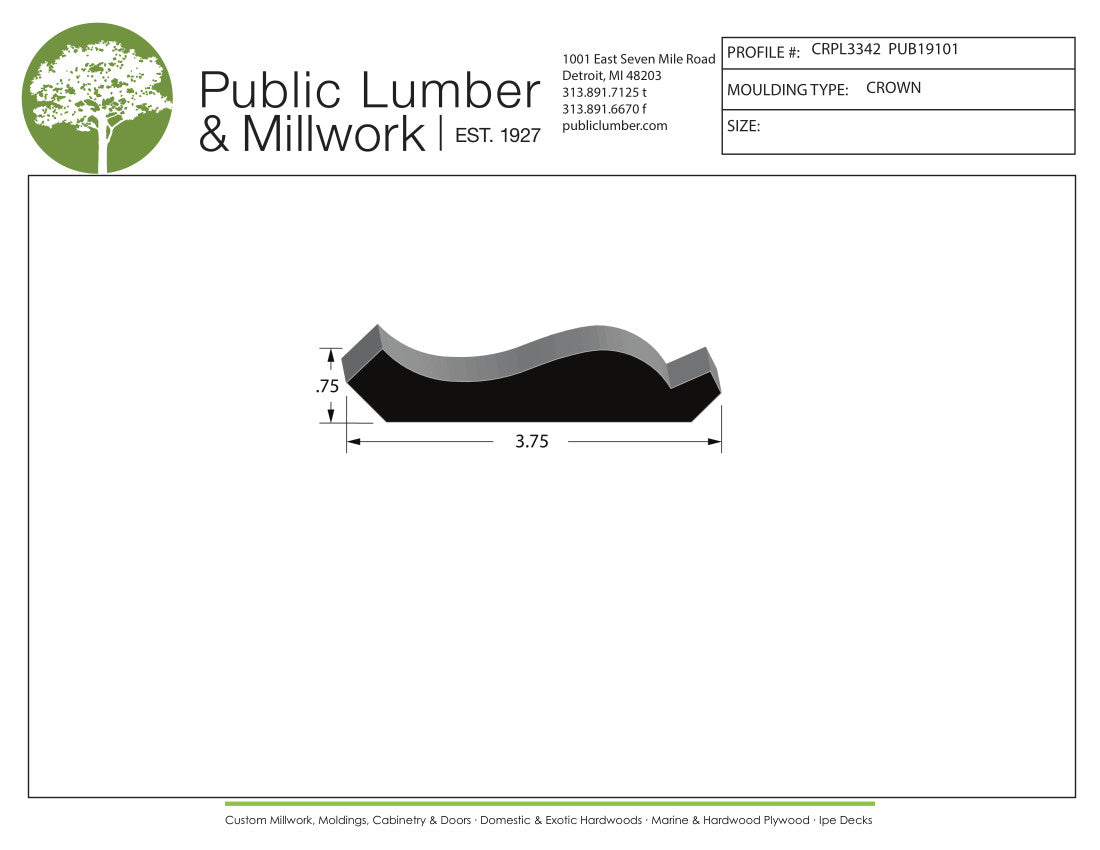 3/4"x3-3/4" Crown CRPL3342