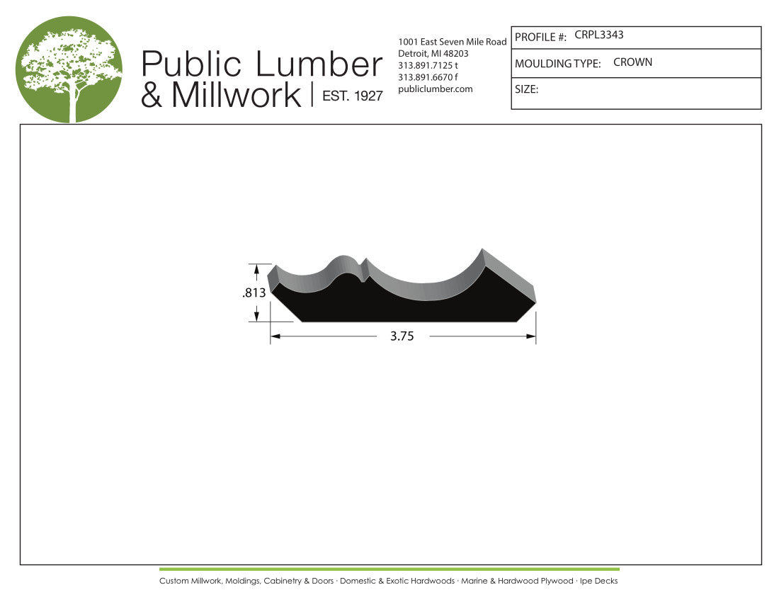 13/16"x3-3/4" Crown CRPL3343