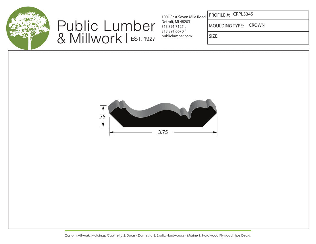 3/4"x3-3/4" Crown CRPL3345