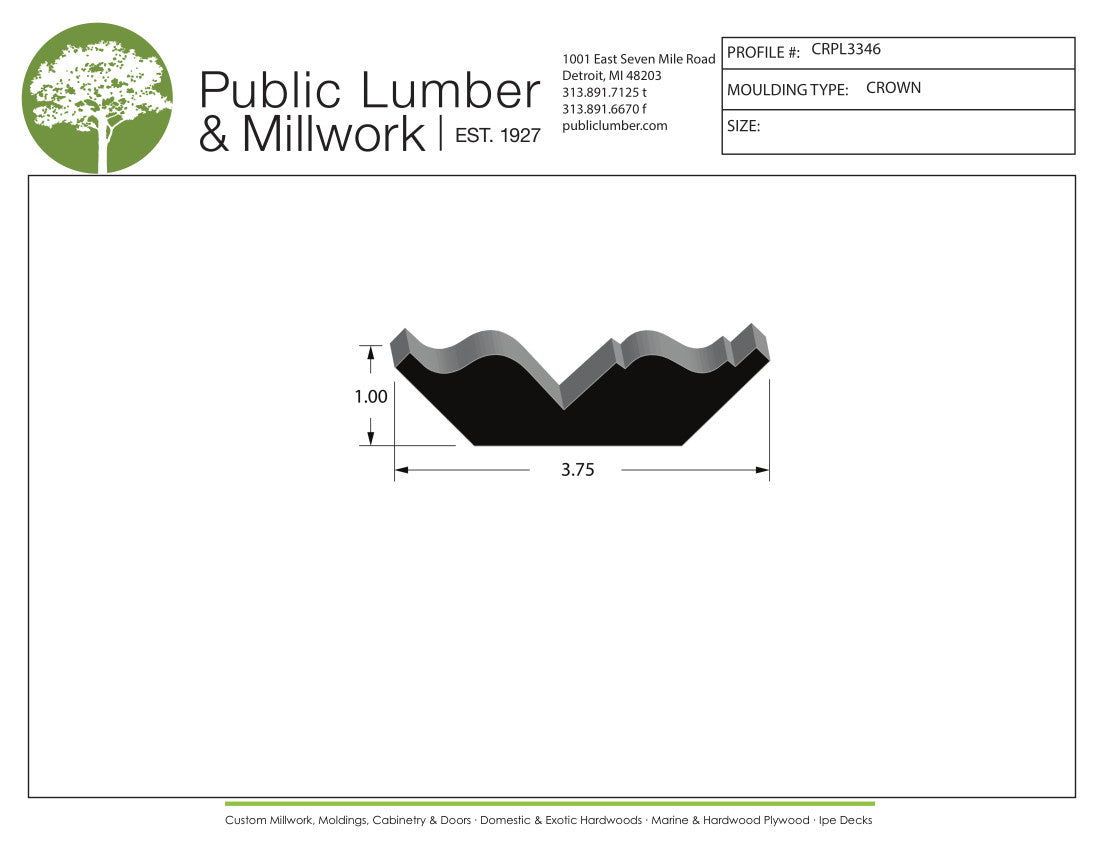 1"x3-3/4" Crown CRPL3346