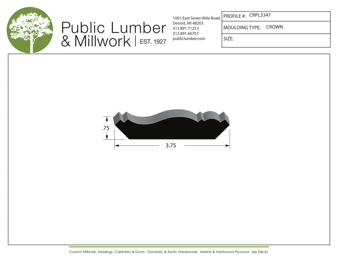 3/4"x3-3/4" Crown CRPL3347