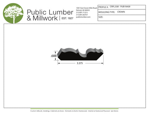 11/16"x3-3/8" Crown CRPL3381