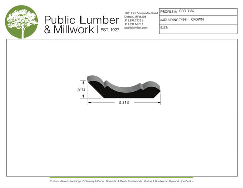 13/16"x3-5/16" Crown CRPL3382