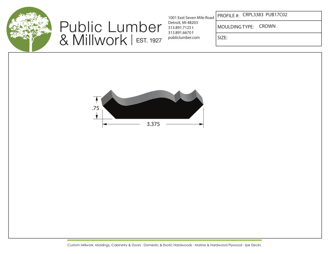 3/4"x3-3/8" Crown CRPL3383