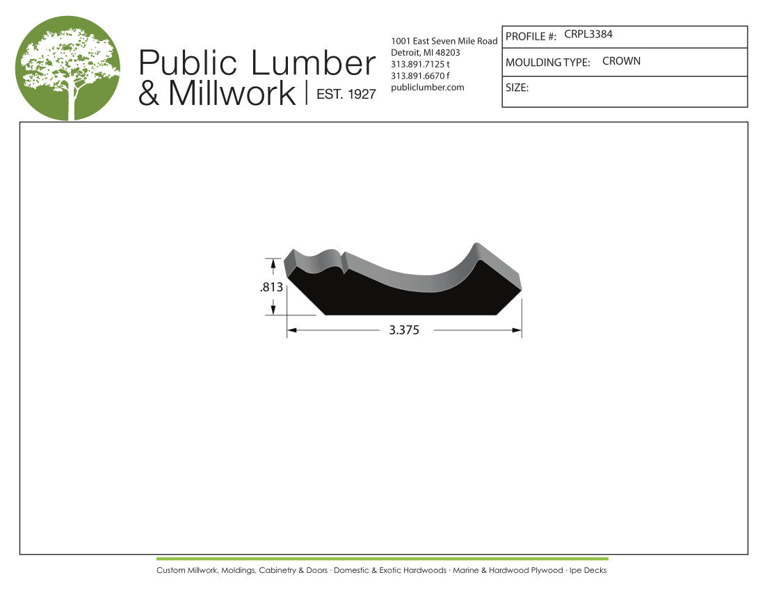 13/16"x3-3/8" Crown CRPL3384