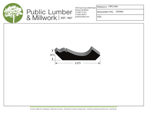 13/16"x3-3/8" Crown CRPL3384