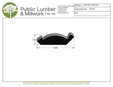 1"x3-5/8" Crown CRPL3583