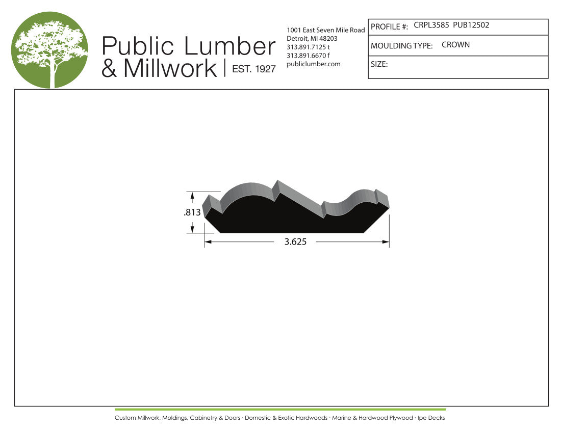 13/16"x3-5/8" Crown CRPL3585