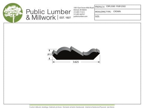 13/16"x3-5/8" Crown CRPL3585