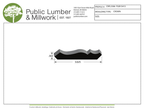 9/16"x3-5/8" Crown CRPL3586
