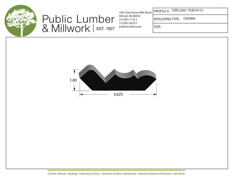 1"x3-5/8" Crown CRPL3587