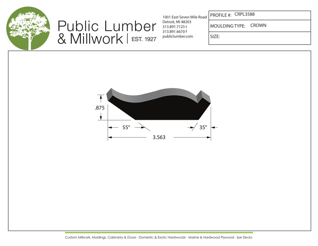 7/8"x3-9/16" Crown CRPL3588