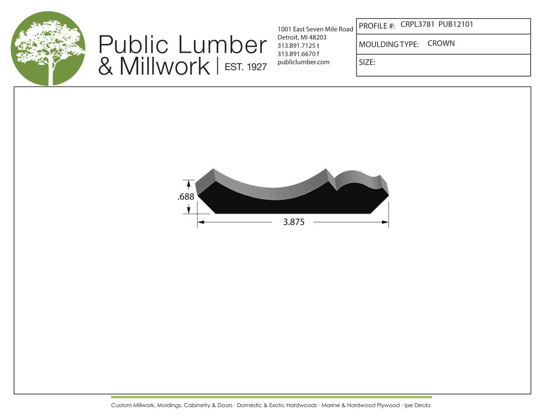 11/16"x3-7/8" Crown CRPL3781