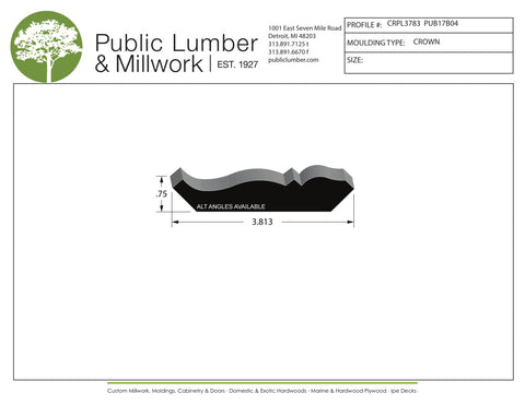 3/4"x3-7/8" Crown CRPL3783