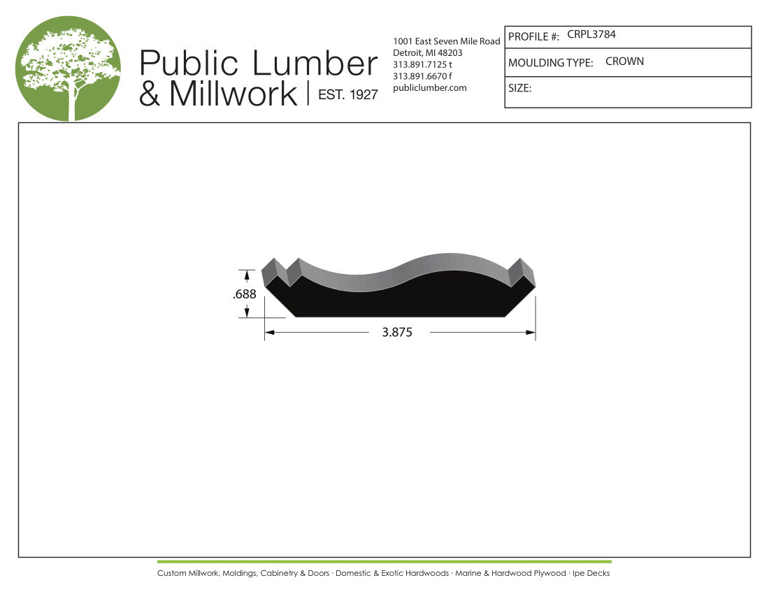 11/16"x3-7/8" Crown CRPL3784