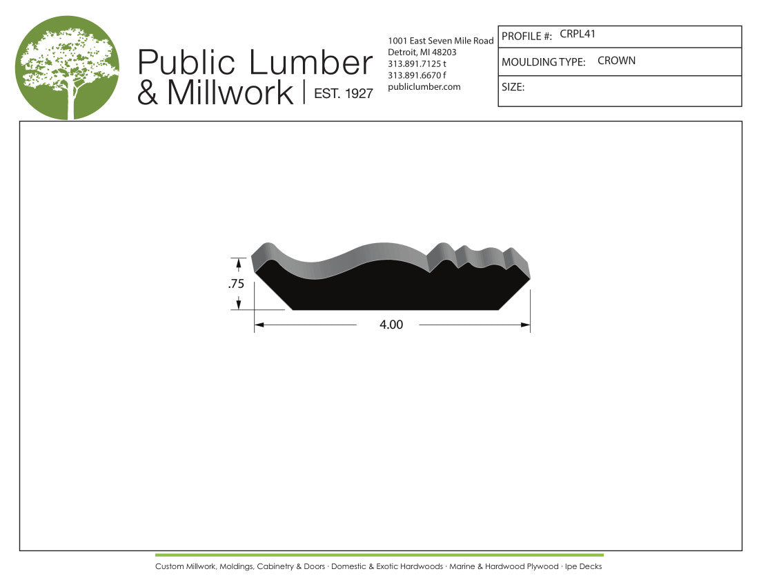 3/4"x4" Crown CRPL41