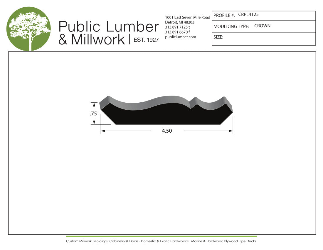 3/4"x4-1/2" Crown CRPL4125