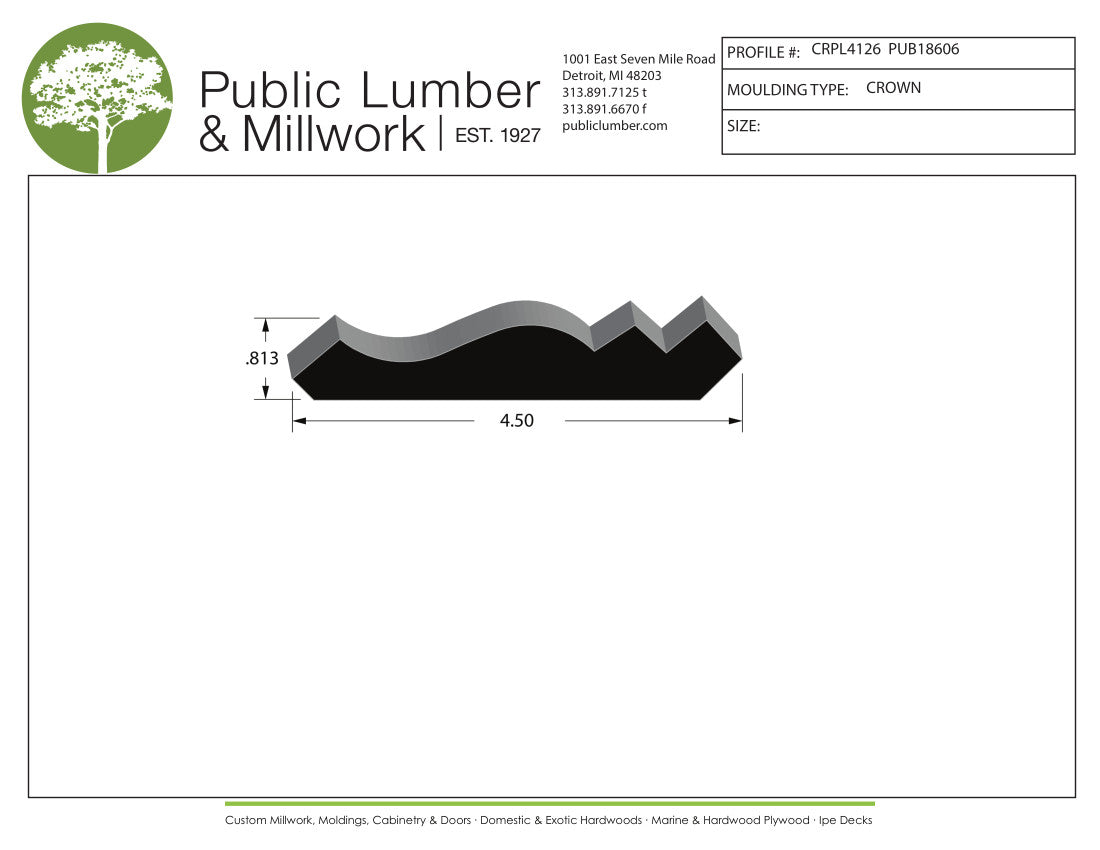 13/16"x4-1/2" Crown CRPL4126