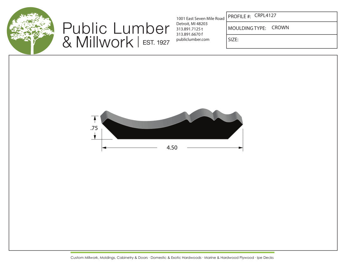 3/4"x4-1/2" Crown CRPL4127