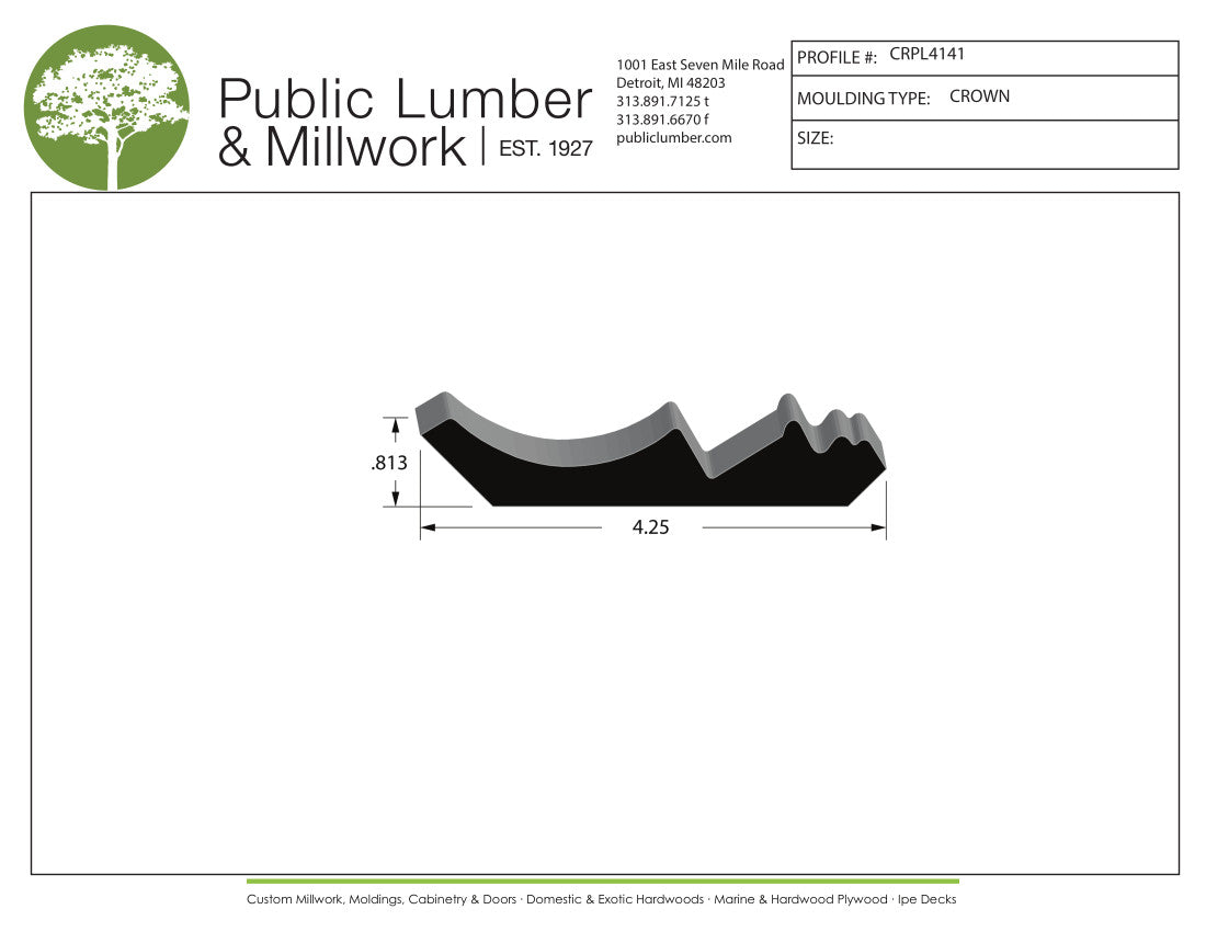 13/16"x4-1/4" Crown CRPL4141