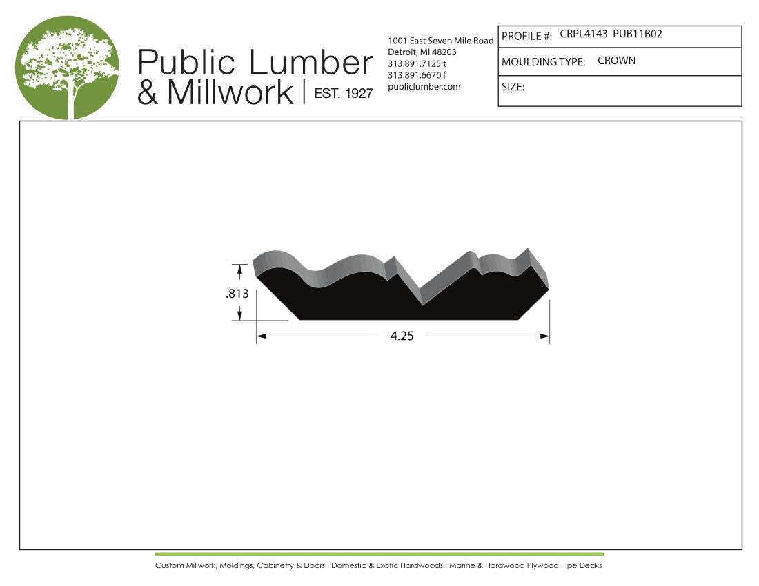 13/16"x4-1/4" Crown CRPL4143