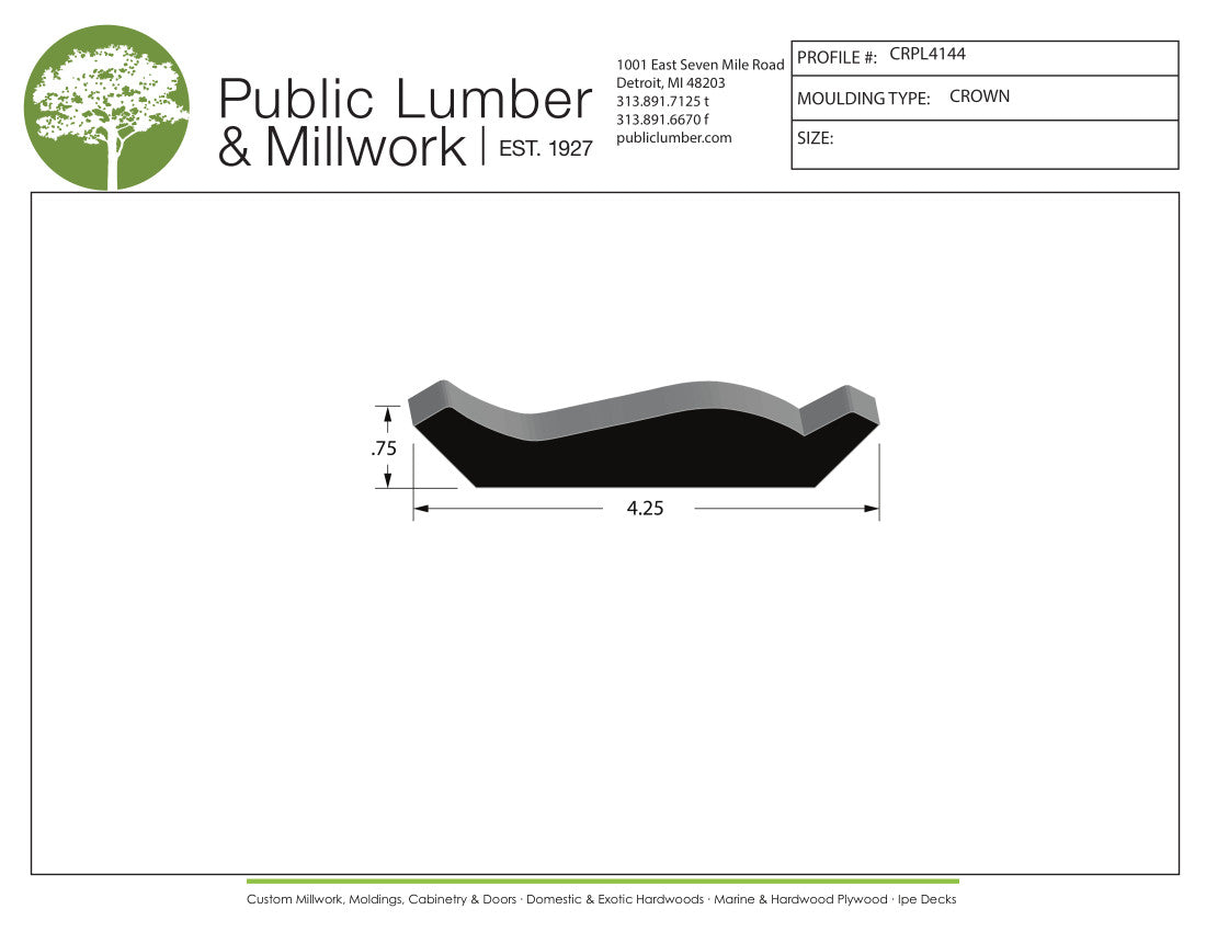 3/4"x4-1/4" Crown CRPL4144