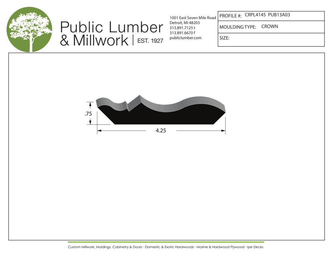 3/4"x4-1/4" Crown CRPL4145