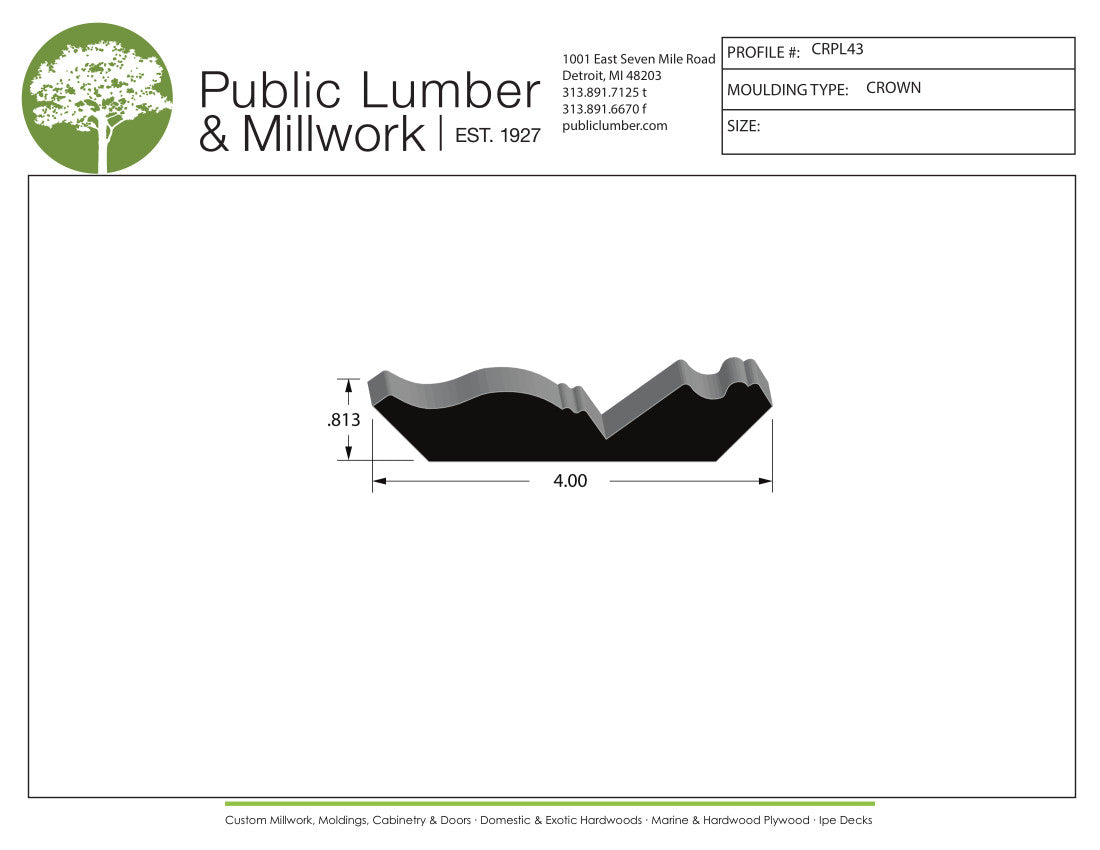 13/16"x4" Crown CRPL43