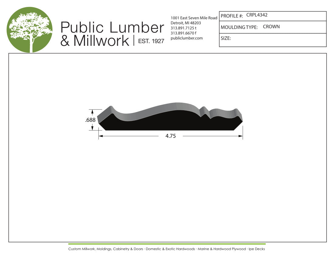 11/16"x4-3/4" Crown CRPL4342