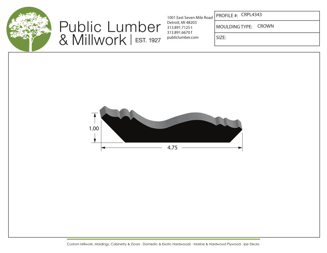 1"x4-3/4" Crown CRPL4343