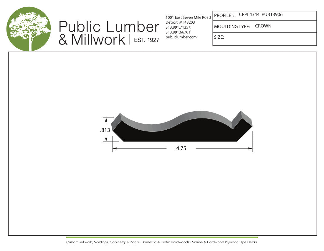 13/16"x4-3/4" Crown CRPL4344