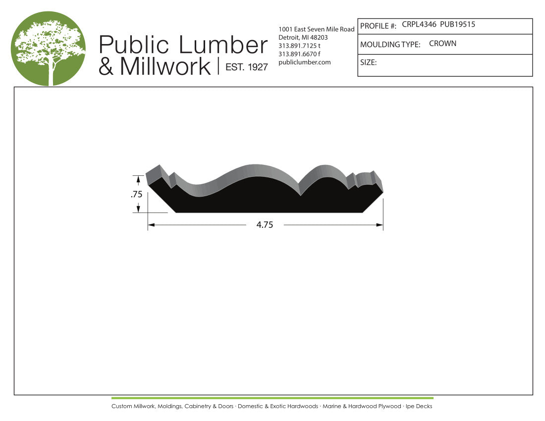 3/4"x4-3/4" Crown CRPL4346