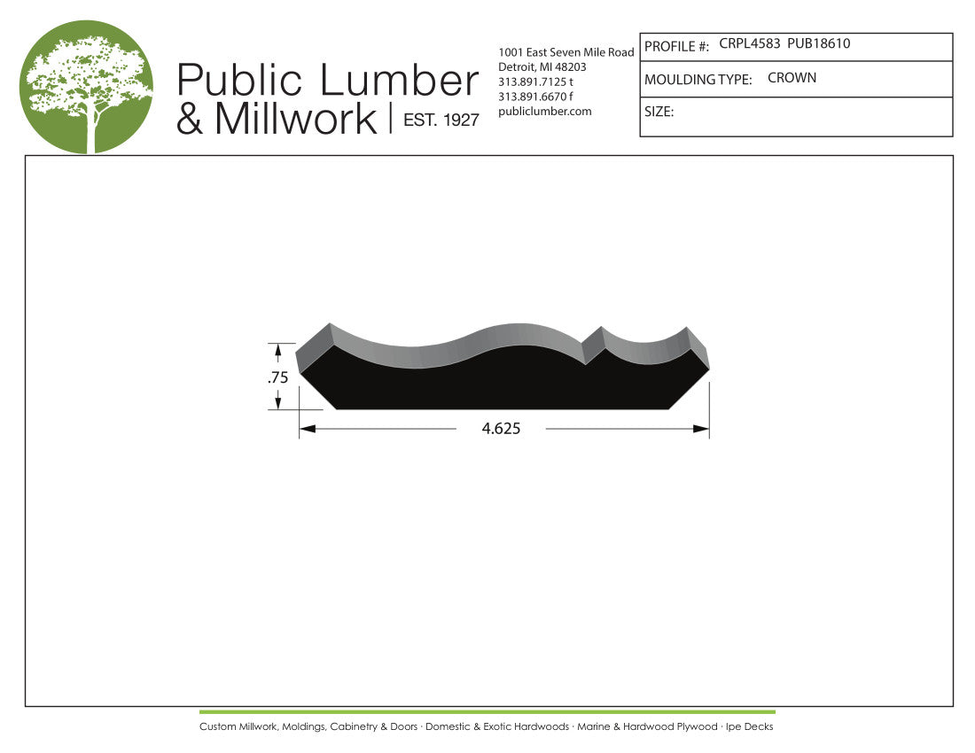 3/4"x4-5/8" Crown CRPL4583