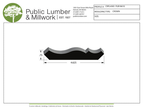3/4"x4-5/8" Crown CRPL4583